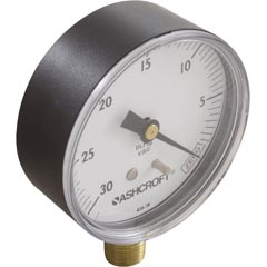 Vacuum Gauge, 1/4"mpt, 0-30 in.Hg, Bottom Mount, Generic 17-555-1024