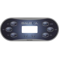 Overlay, Balboa BP Series,TP600,6 Button,P1,Aux,Flip,Temp,Lt 58-138-1800