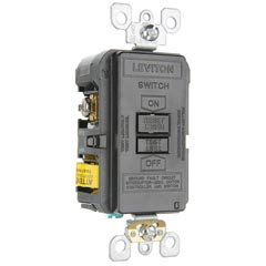 GFCI, Leviton, 20A, SPST, Deadfront, Black 60-134-1010